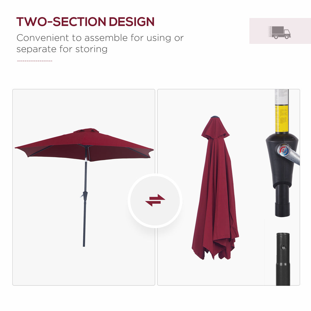 Tilting Garden Parasol: Crank-Operated Sun Shade with Aluminium Frame