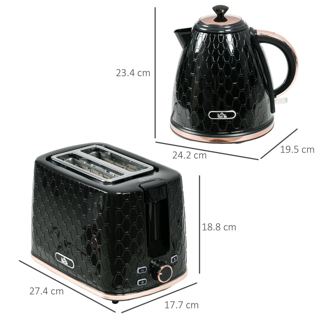 1.7L 3000W Fast Boil Kettle & 2 Slice Toaster Set