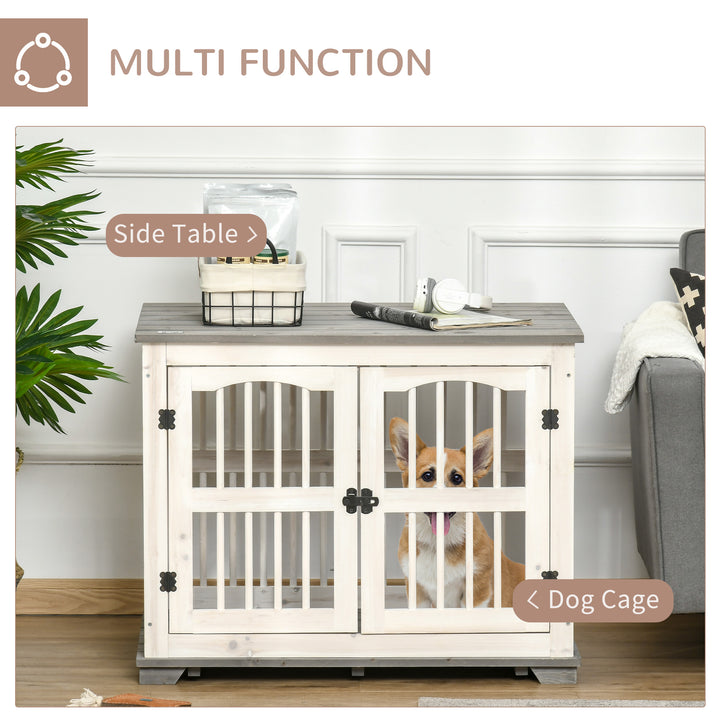 Wooden Dog Crate Furniture Pet Kennel Cage End Table for Small Medium Dogs