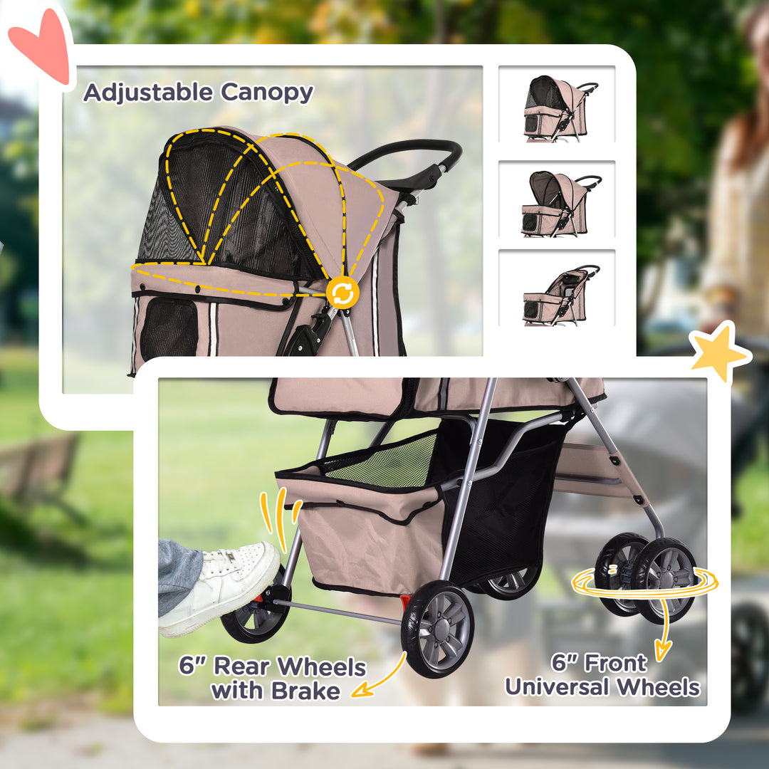 Pet Stroller Dog Pram Foldable with Wheels