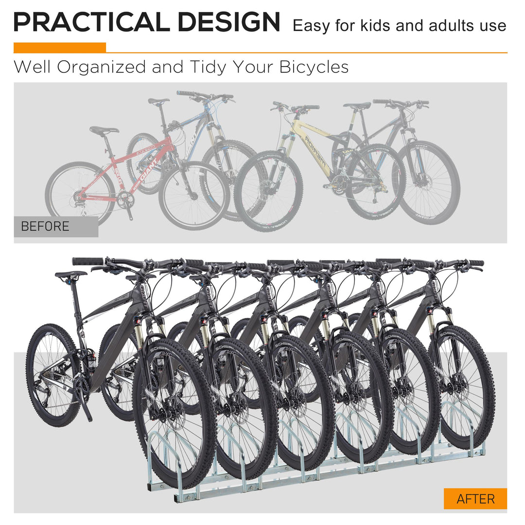 Bike Stand Parking Rack Floor or Wall Mount Bicycle Cycle Storage Locking Stand 179L x 33W x 27H (6 Racks