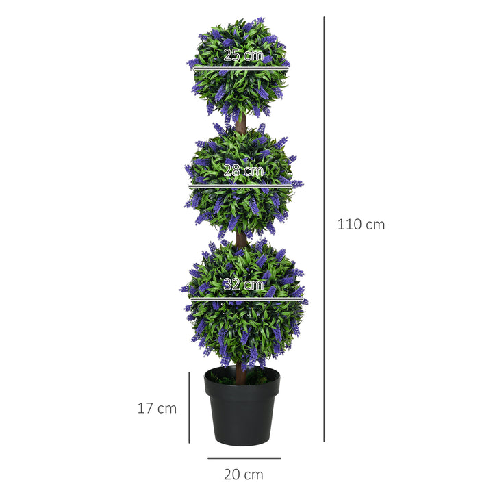 Artificial Lavender Flower Ball Trees