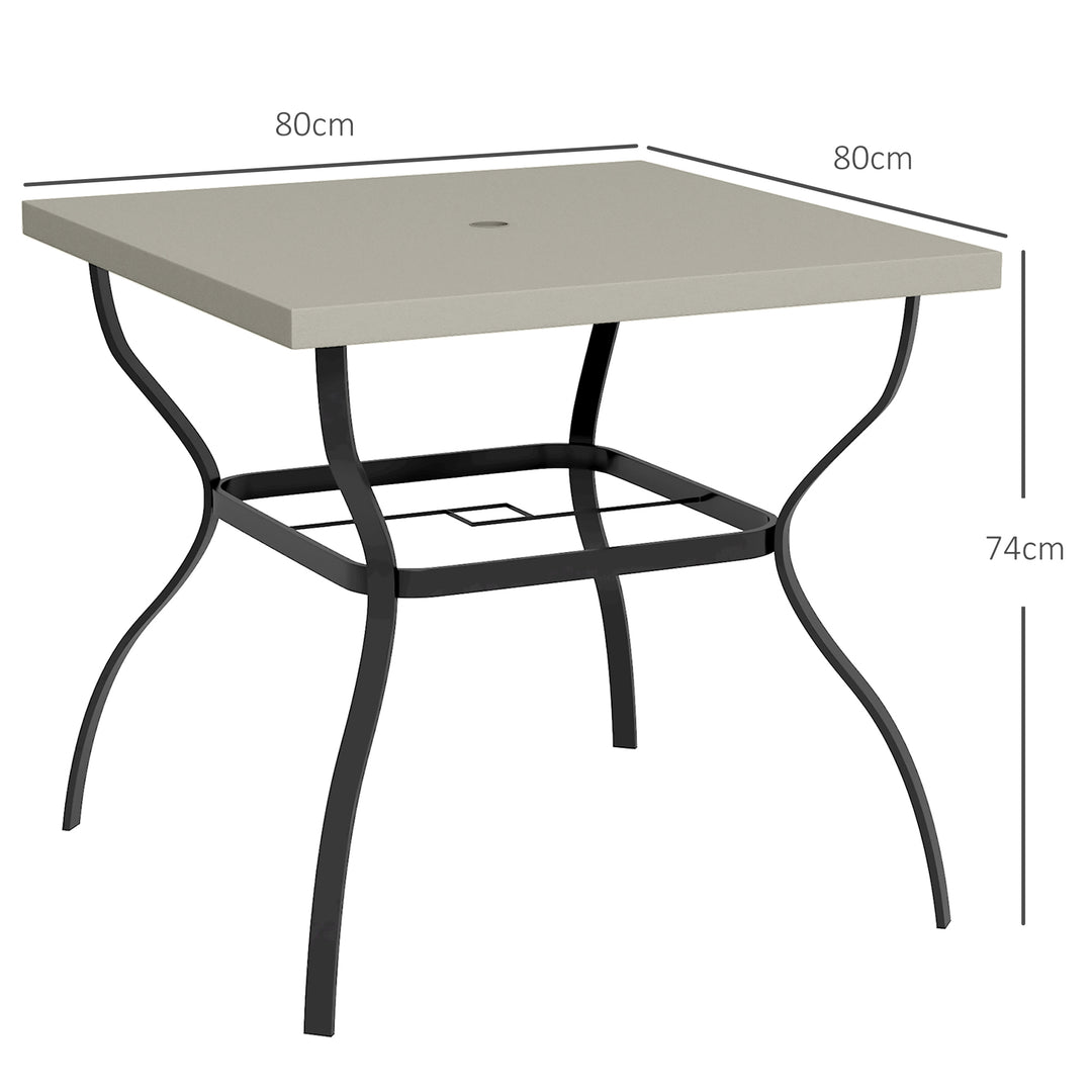 Dia. 80cm Square Garden Dining Table with Umbrella Hole