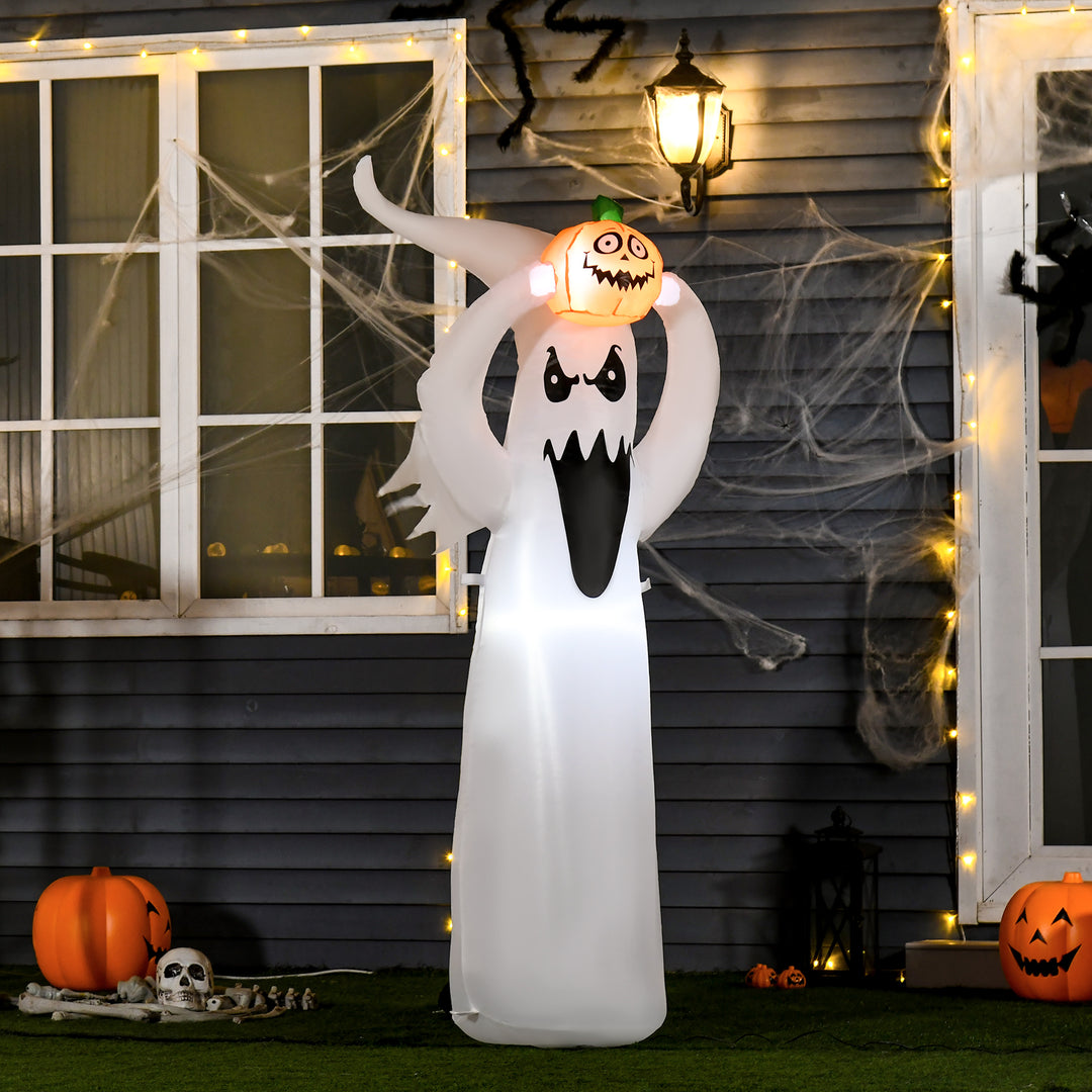 6FT 1.8m LED Halloween Inflatable Decoration Floating Ghost & Pumpkin Party Outdoors Yard Lawn