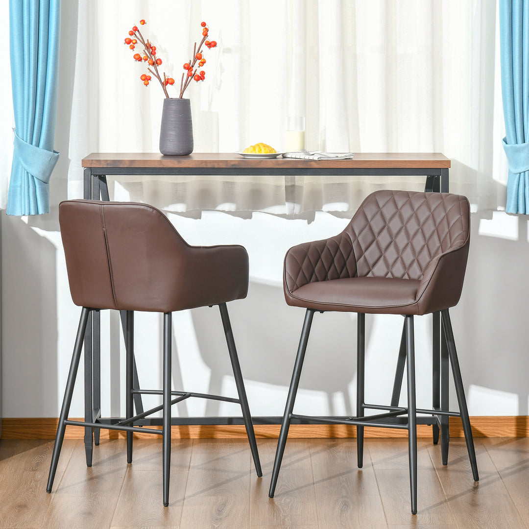 Set of 2 Bar Chair With Backs Retro