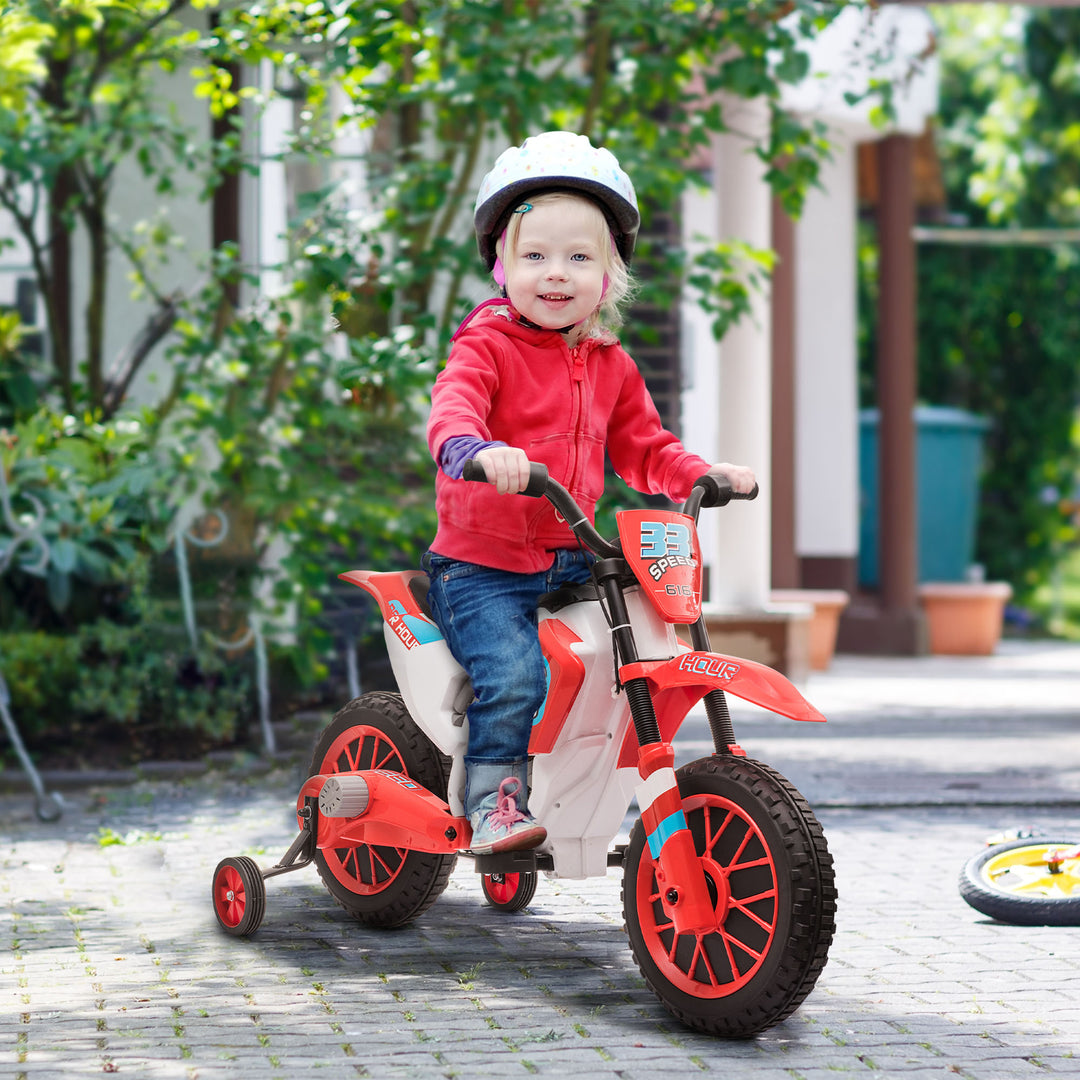 Kids' Electric Motorbike: 12V Ride-On with Training Wheels