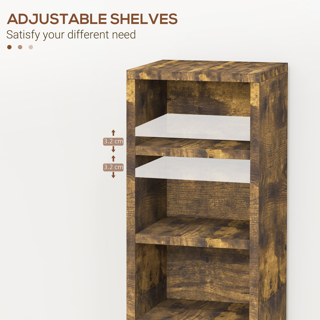 CD Media Display Shelf Unit Tower Rack with Adjustable Shelves