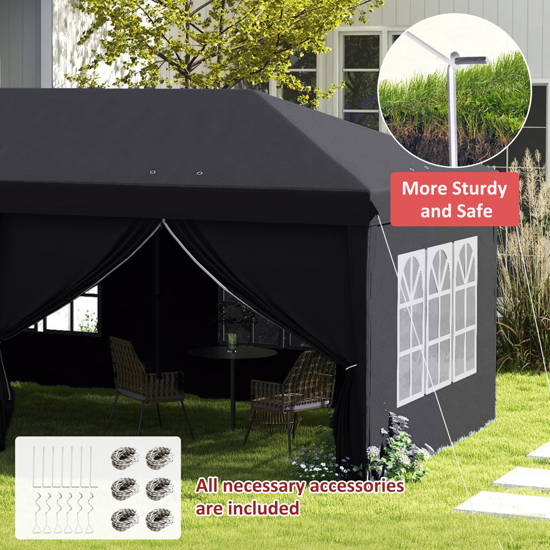 3 x 6 m Pop Up Gazebo with Sides and Windows