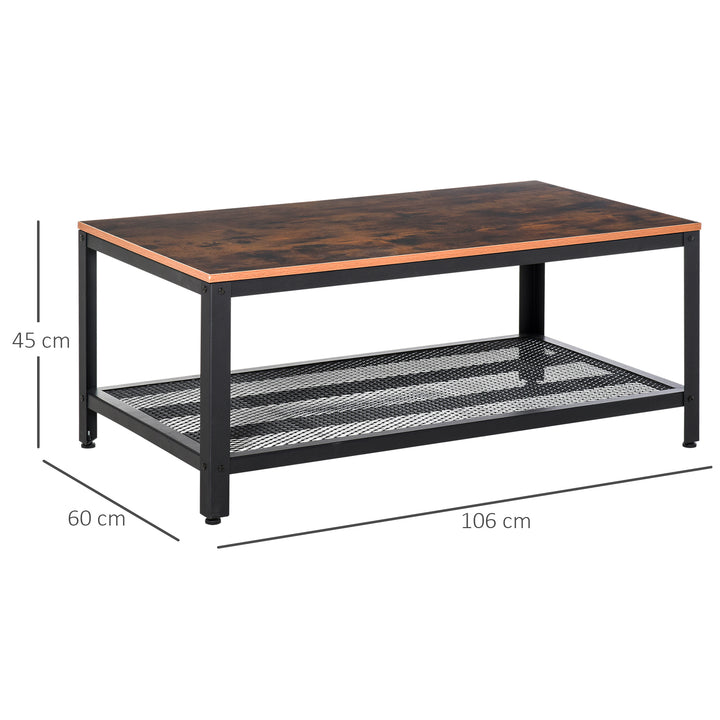 Industrial Coffee Table with Storage Shelf