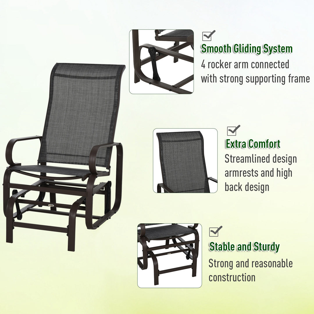 3 piece Outdoor Swing Chair with Tea Table Set