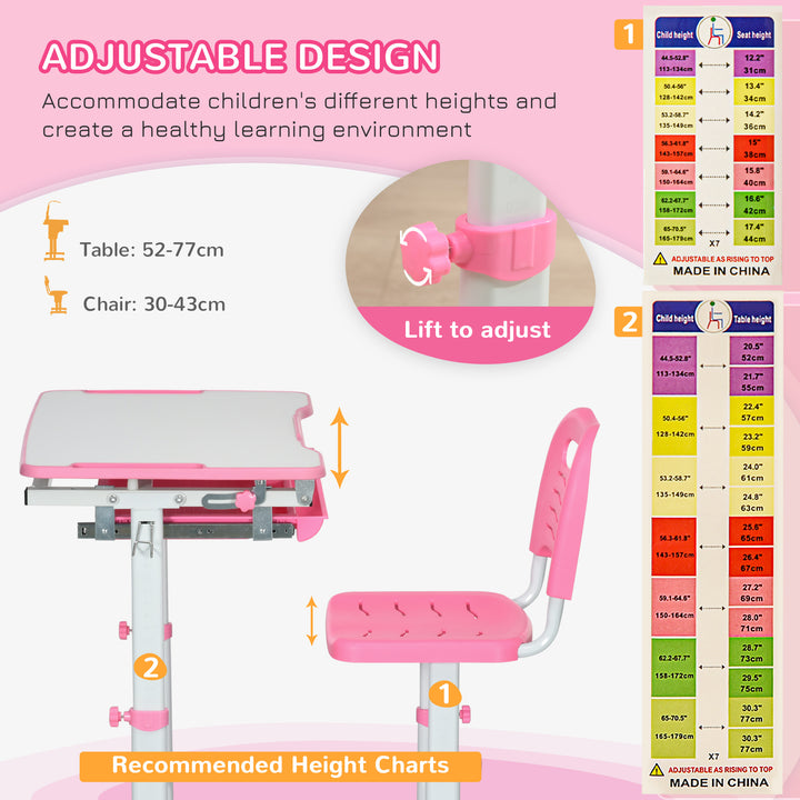 Adjustable Kids Desk and Chair Set