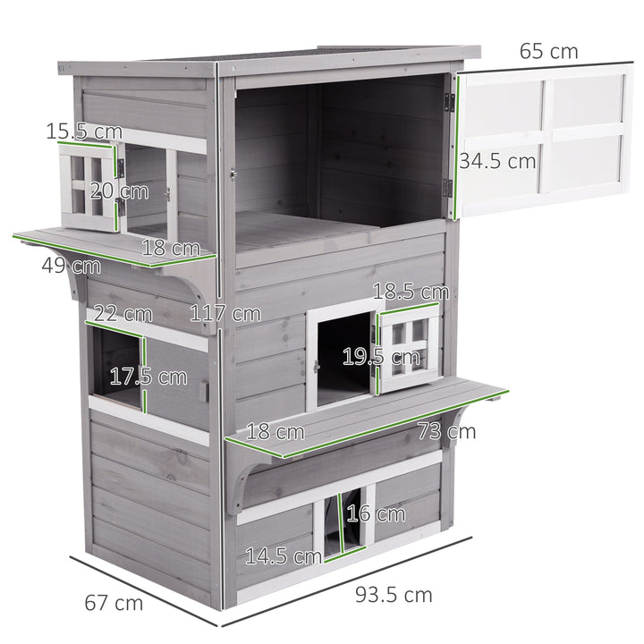 3 Tier Wooden Kitten Shelter for Indoor