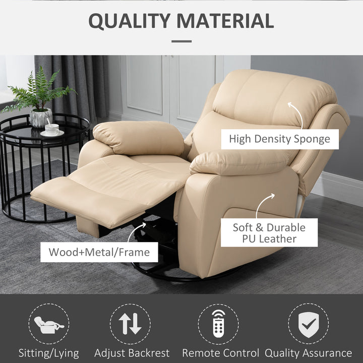 PU Leather Reclining Chair with 8 Massage Points and Heat