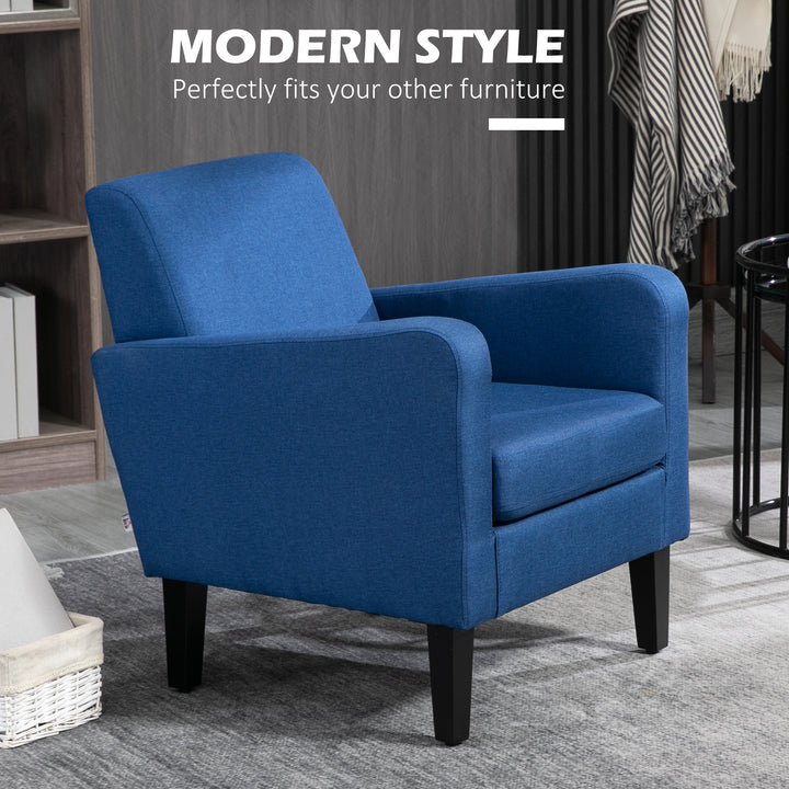 2 Pieces Modern Armchairs with Rubber Wood Legs