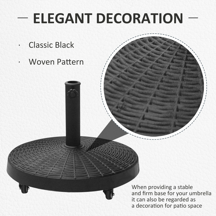 Resin Umbrella Base: Wheeled Sunshade Stand with Brakes