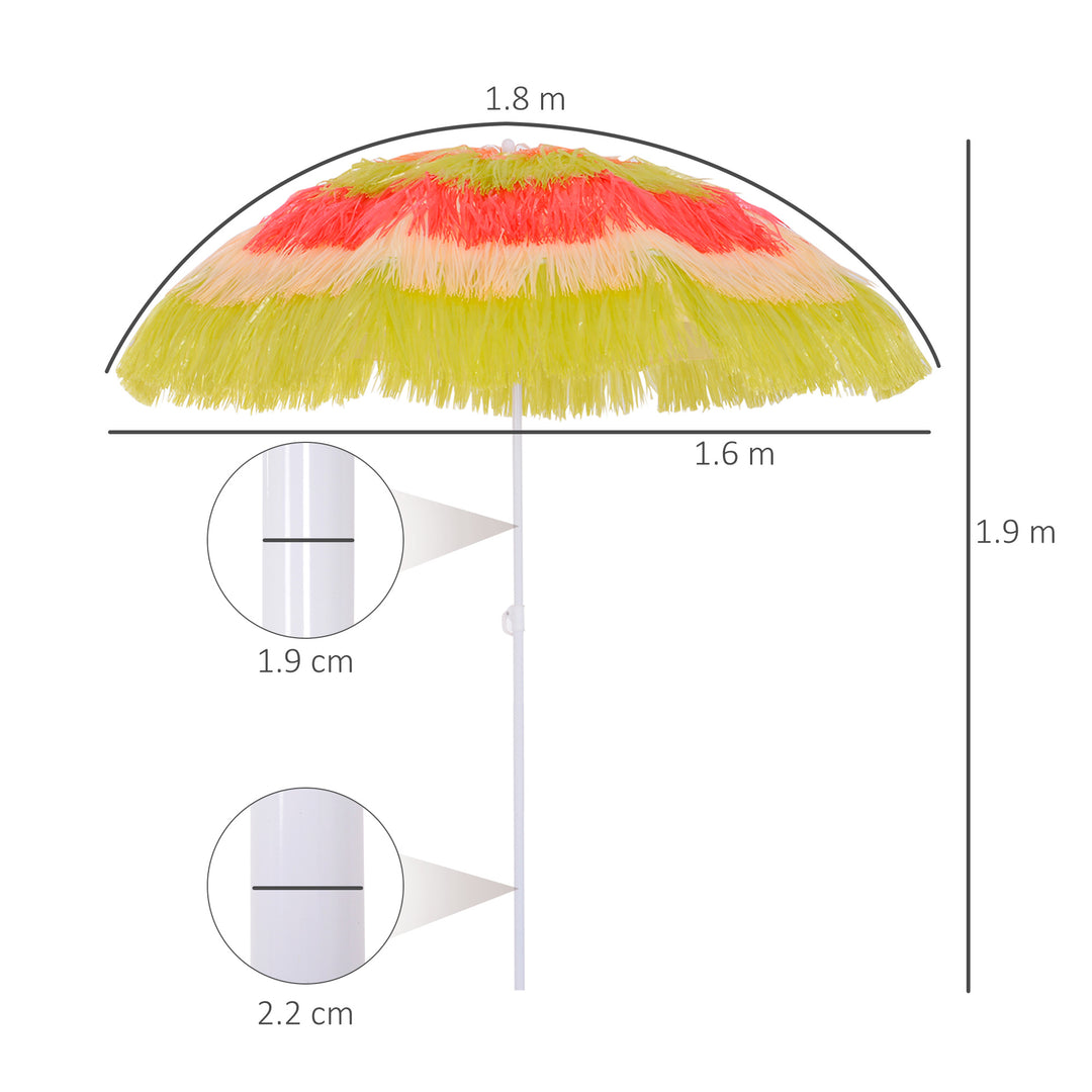 Portable Beach Umbrella: Foldable Rainbow Parasol for Hawaiian-Style Sun Protection