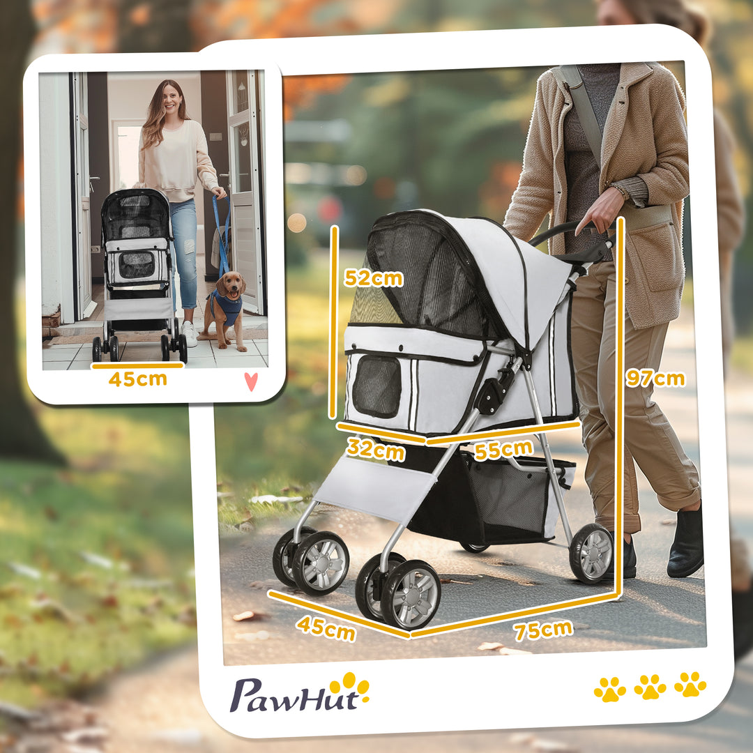 Pet Stroller for Pooches: Foldable Pushchair with Wheels