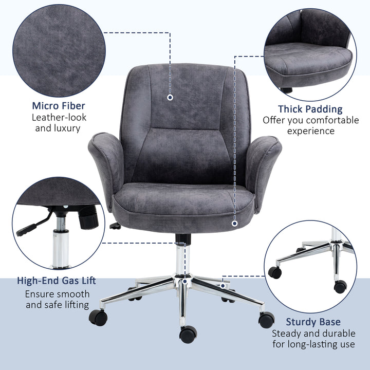 Vinsetto Swivel Computer Office Chair, Charcoal Grey