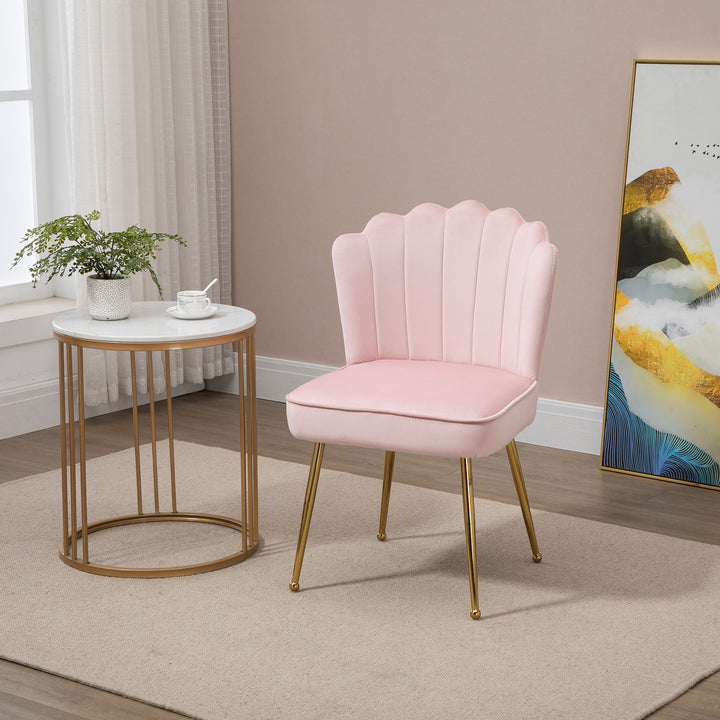 Velvet-Feel Shell Luxe Accent Chair