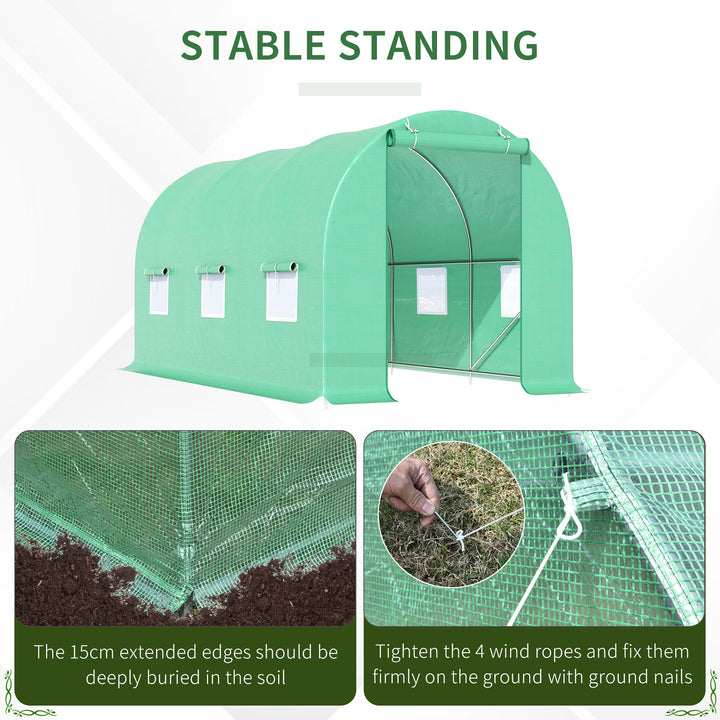 Walk-in Greenhouse: Tunnel Design with Door & Ventilation Window