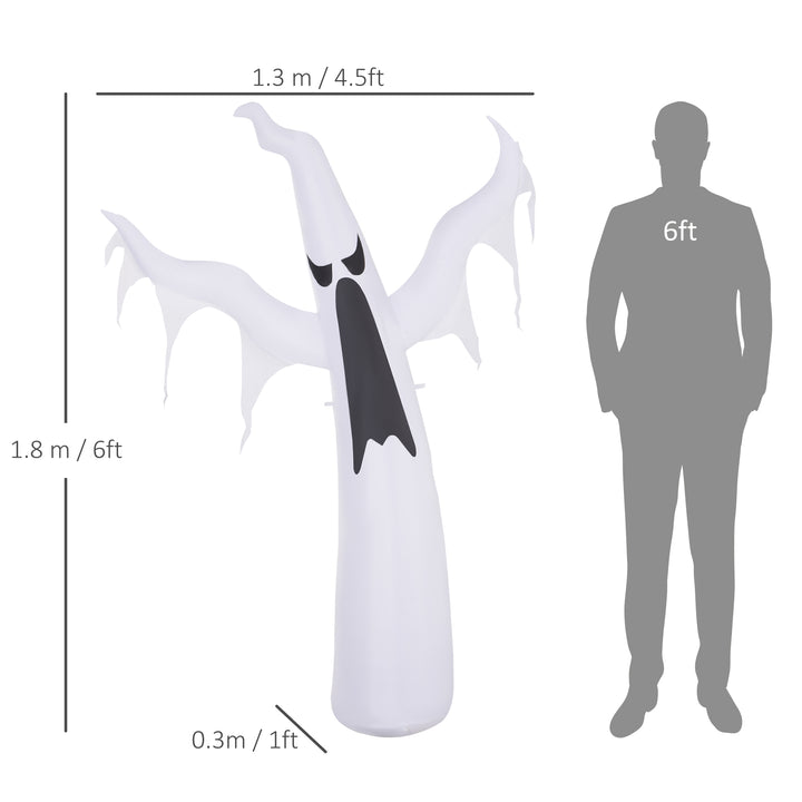 6FT 1.8m LED Halloween Inflatable Decoration Floating Ghost Scary Party Outdoors Yard Lawn