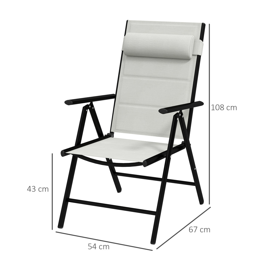 Set of 2 Patio Folding Chairs w/ Adjustable Back