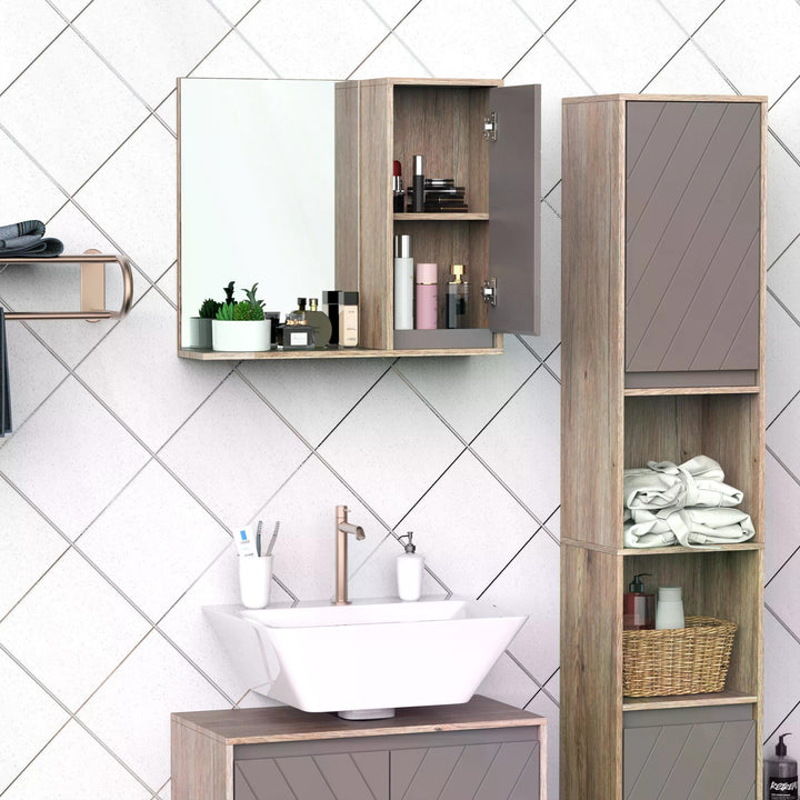 HOMCOM Wall-Mounted Bathroom Cabinet, Space-Saving Storage