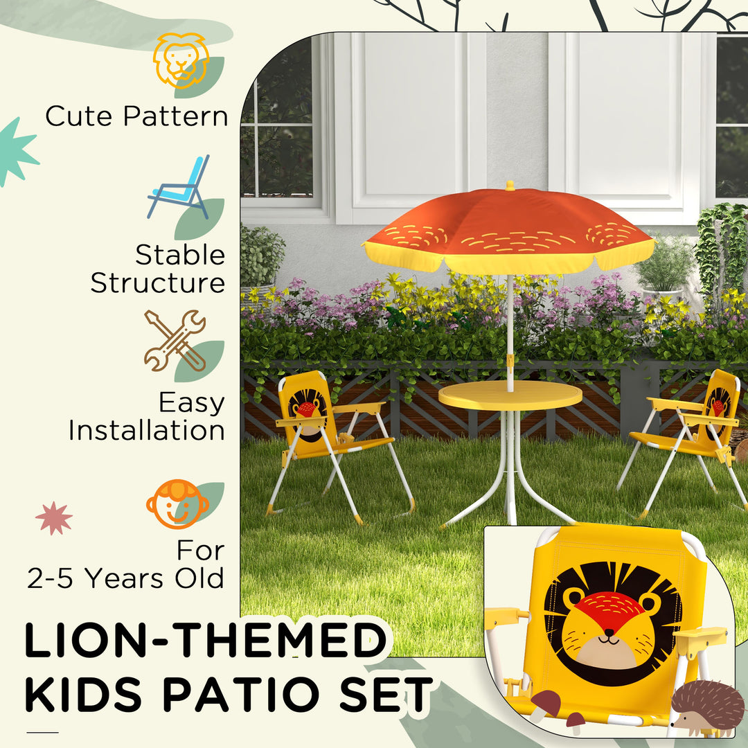 Lion Themed Kids Outdoor Picnic Table & Chair Set