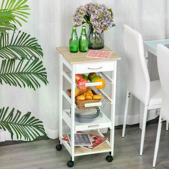 Mobile Rolling Kitchen Island Trolley for Living room