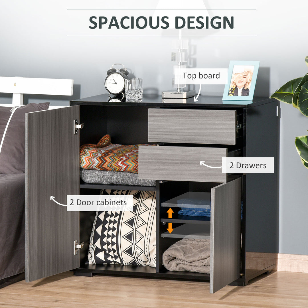 Modern Stylish Freestanding Push-Open Design Cabinet with 2 Drawer