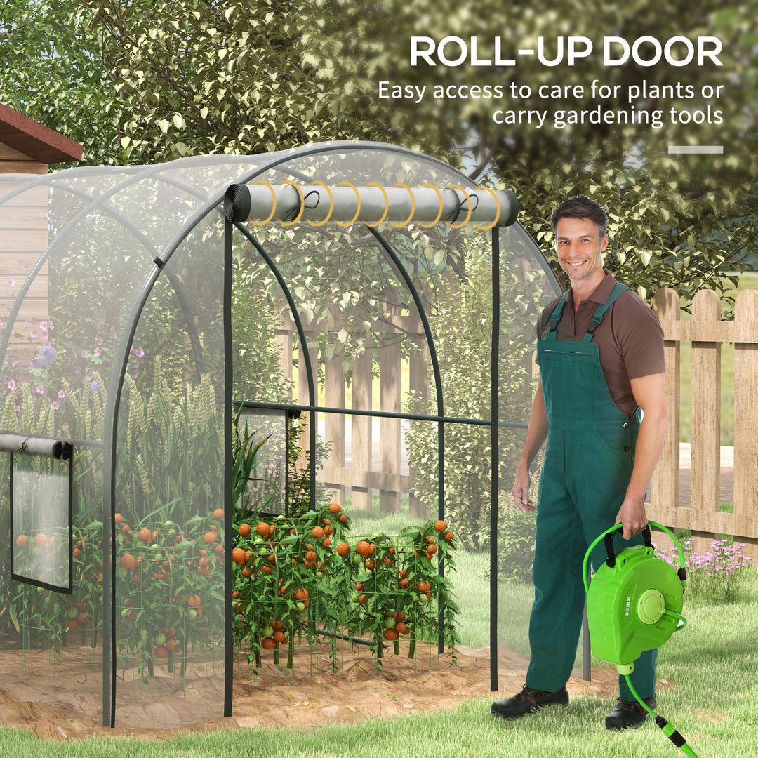 Polytunnel Greenhouse Walk-in Grow House with Plasric Cover