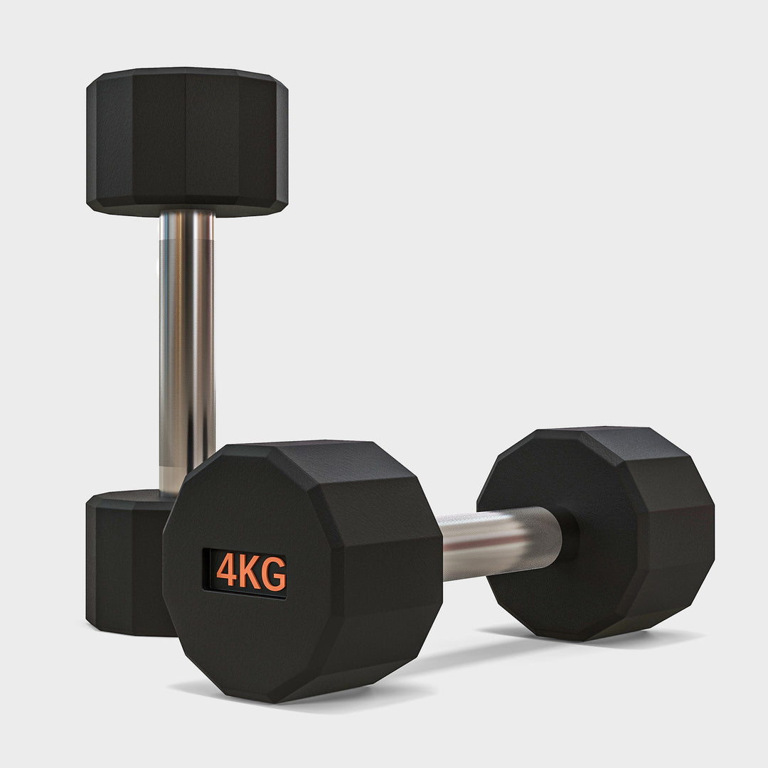 2 x 4kg Dumbbells Weights Set with 12-Sided Shape and Non-Slip Grip for Men Women Home Gym Workout