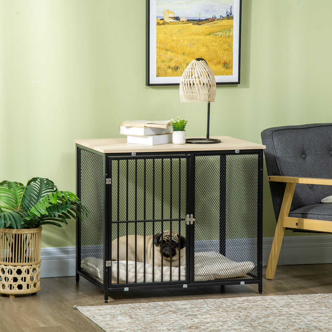 Dog Crate Furniture Side End Table with Soft Washable Cushion