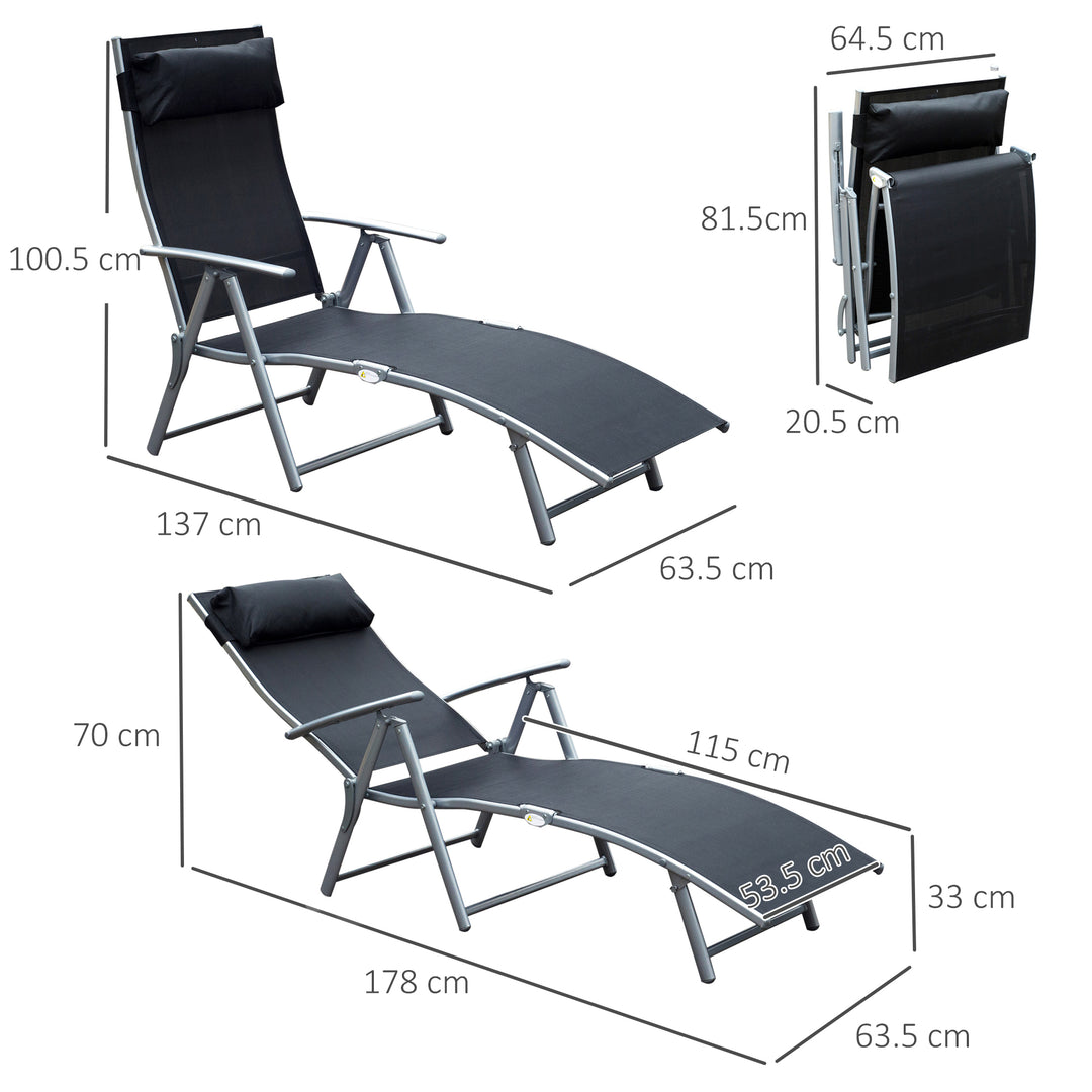 Texteline Lounger: Foldable Recliner Chair with 5 Levels