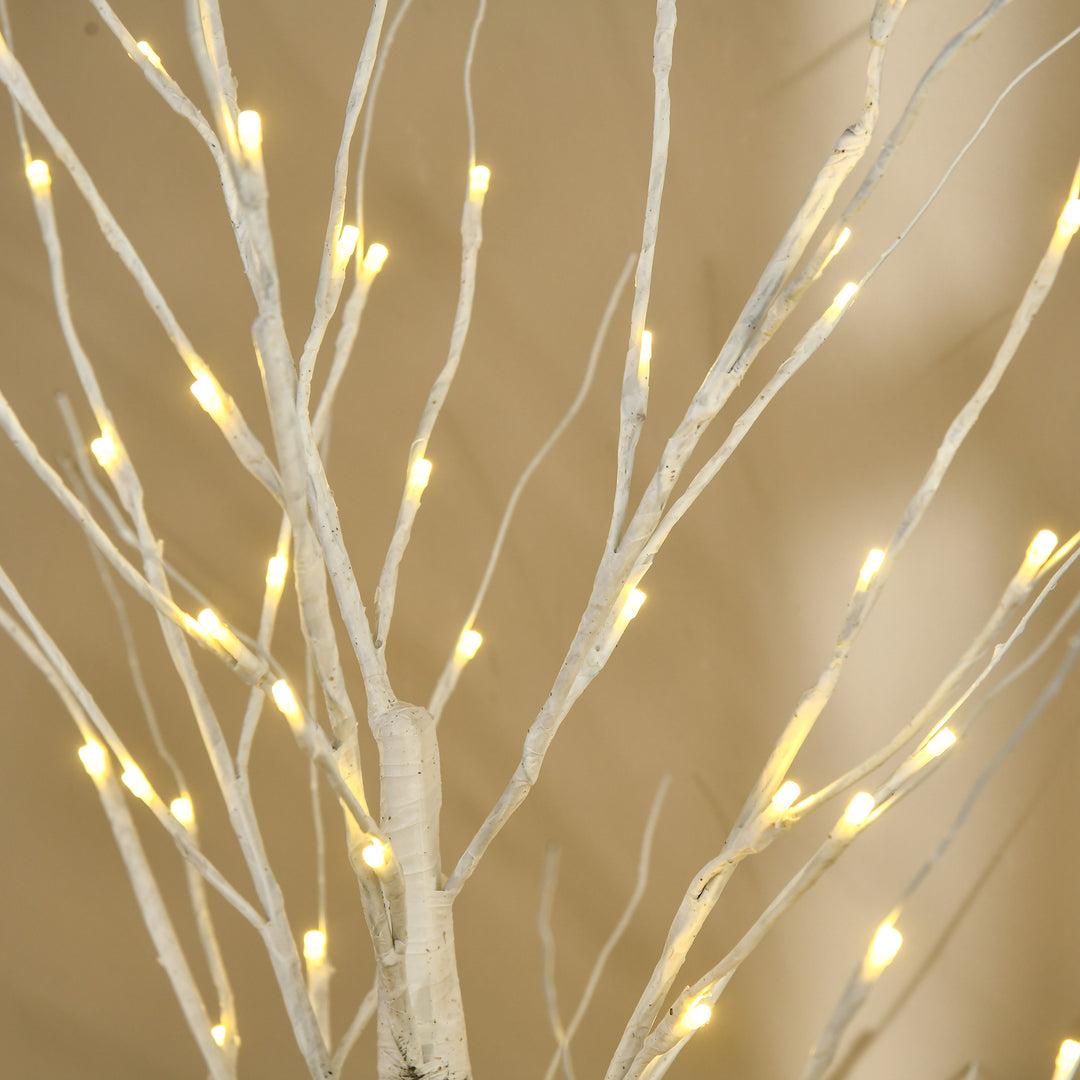 6ft Artificial White Birch Tree Light with 96 Warm White Pre-Lit LED Light for Indoor and Covered Outdoor Use