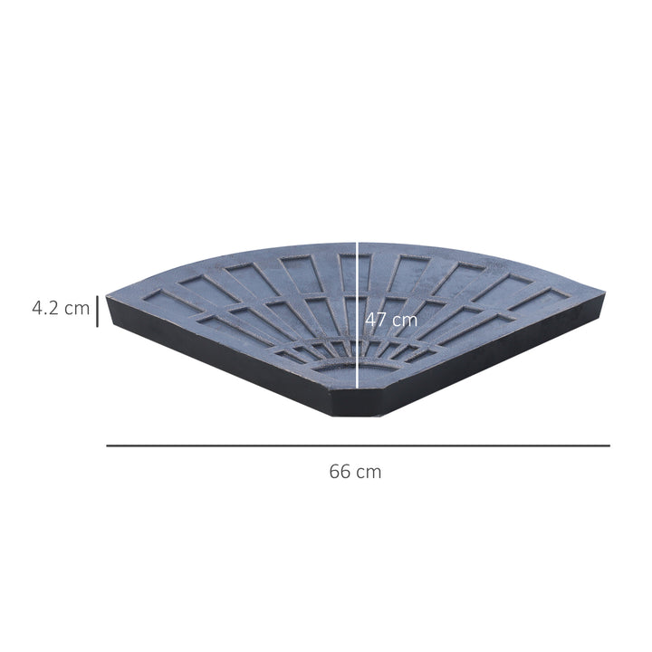 2pc Flabelliform Parasol Base Resin Umbrella Stand Weights for Cantilever Parasol with Handles