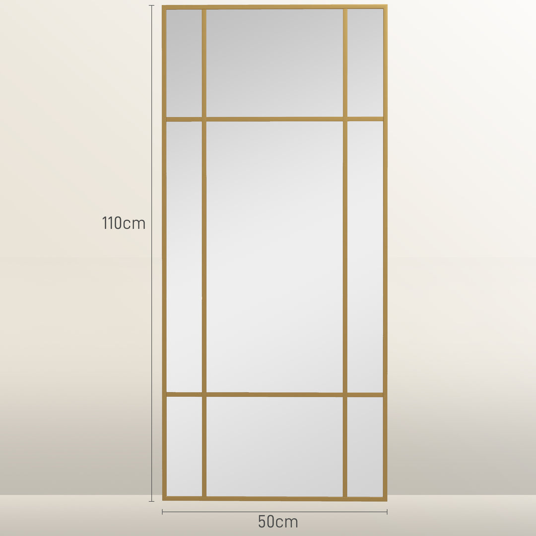 Rectangular Mirror Wall Decor with Gold Frame