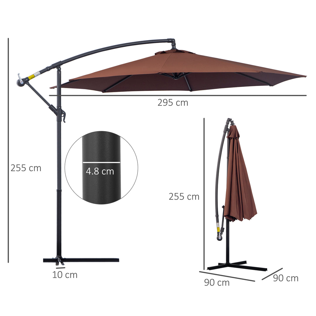 Waterproof 3m Hanging Cantilever Umbrella: Adjustable Angle & UV Protection