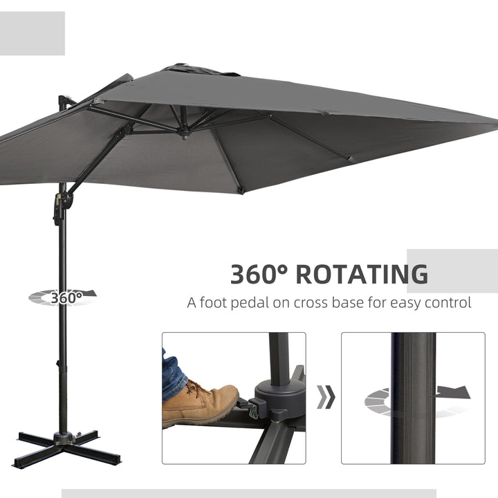 Waterproof 2.7 x 2.7 m Cantilever Parasol