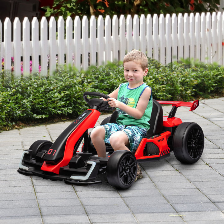 24V Electric Go Kart for Kids with Adjustable Seat for 6-12 Years Old