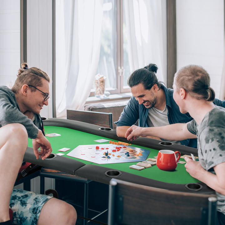 1.83m Foldable Poker Table W/Chip Trays