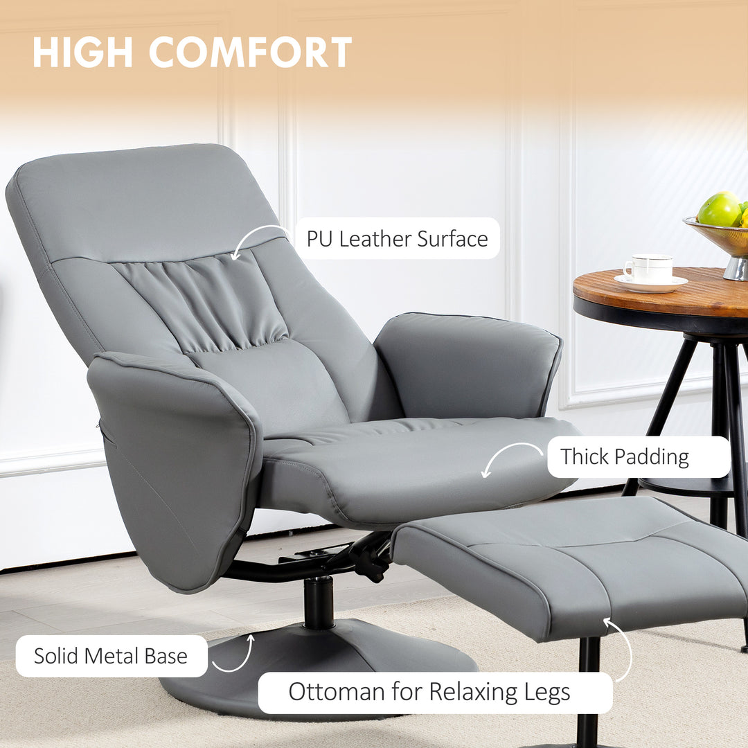 Swivel Recliner Chair with Footstool