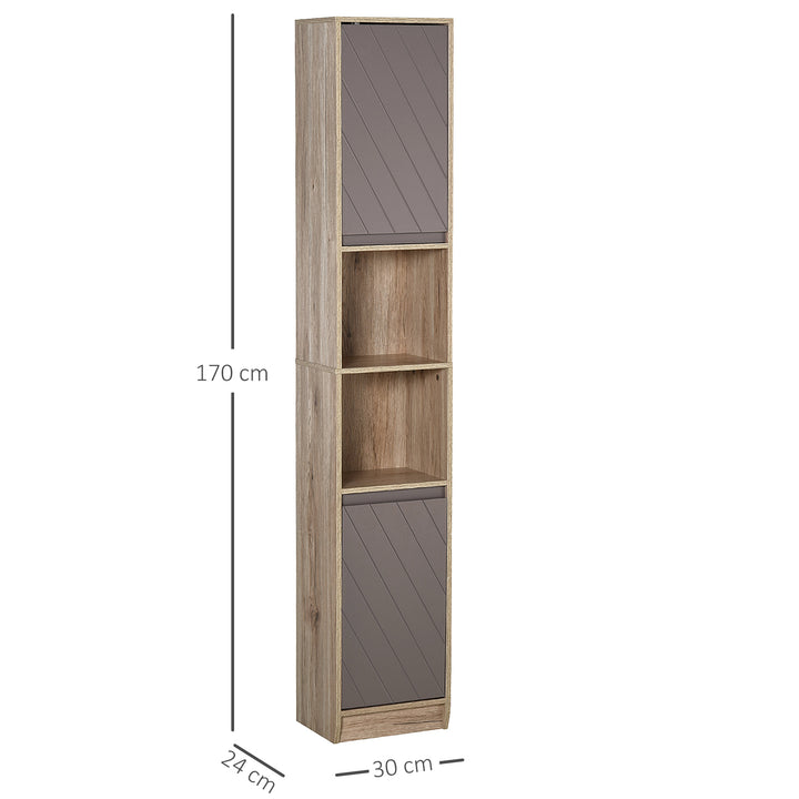 HOMCOM Tall Bathroom Cabinet with Anti-Tipping Base