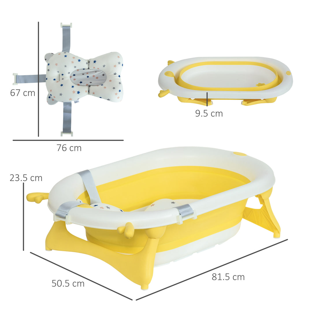 Foldable Baby Bath: Ergonomic Portable Design with Cushion