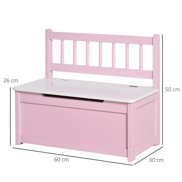 Wooden Toy Box Toy Storage Organizer with the Backrest