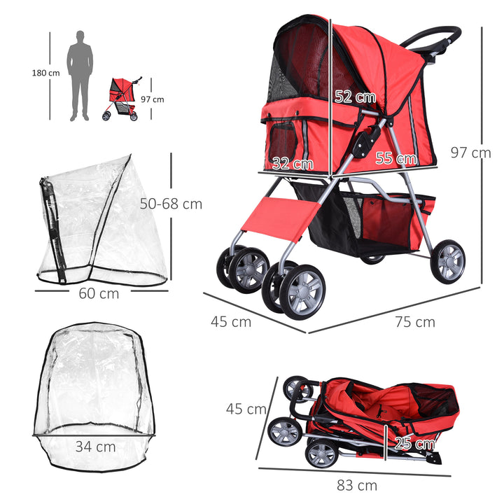 Small Dog Stroller with Rain Cover