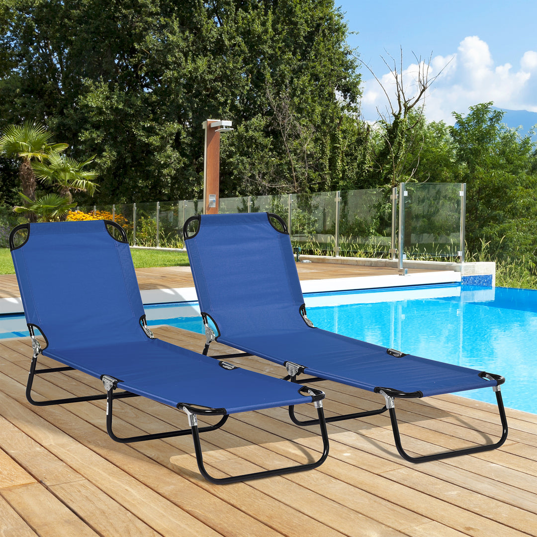 Folding Sun Loungers Set of 2