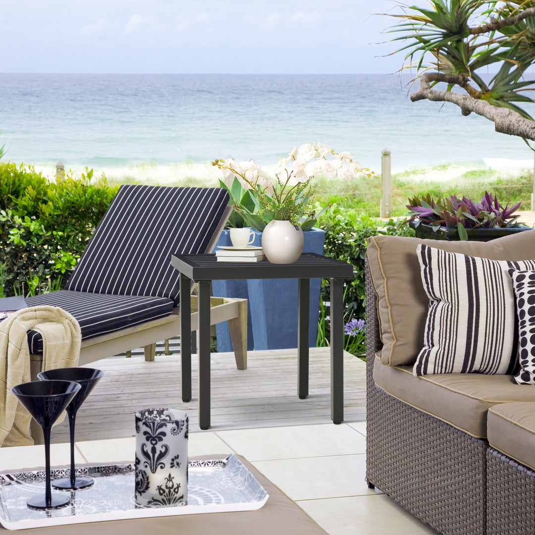 Patio Side Table with Umbrella Hole