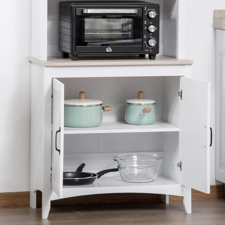 Kitchen Cupboard with 3-tier Shelving Double-door Storage Cabinet