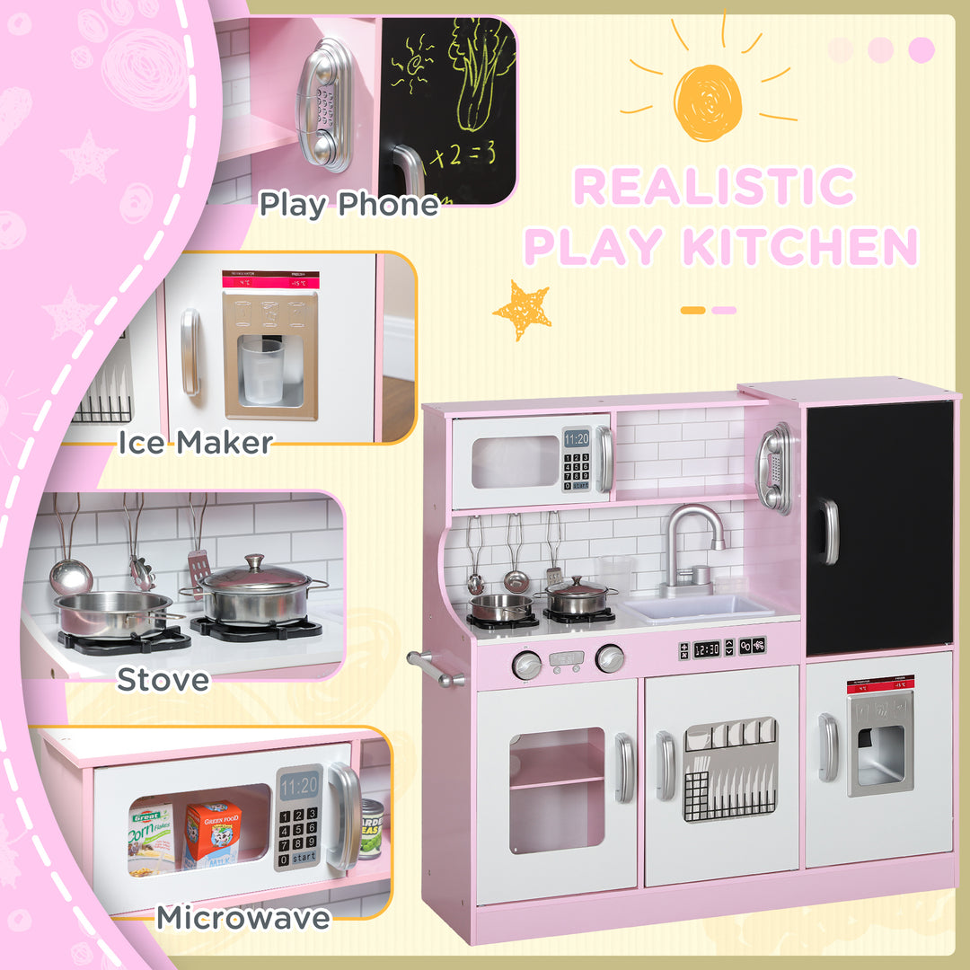 Pretend Play Kitchen Kids Kitchen Playset w/ Toy Phone